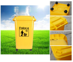 Thùng rác nhựa HDPE 60L màu vàng