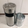 Thùng rác inox tròn có gạt tàn Ø30