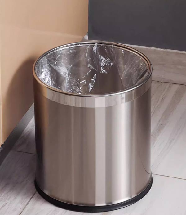 Thùng rác inox tròn 2 lớp không nắp